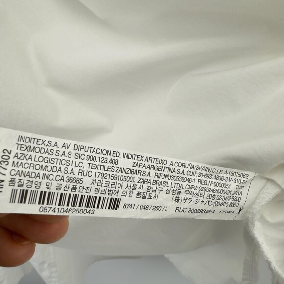 ZARA Victorian Frilled Oversized White Office Shirt Blouse Size L - Picture 7 of 8